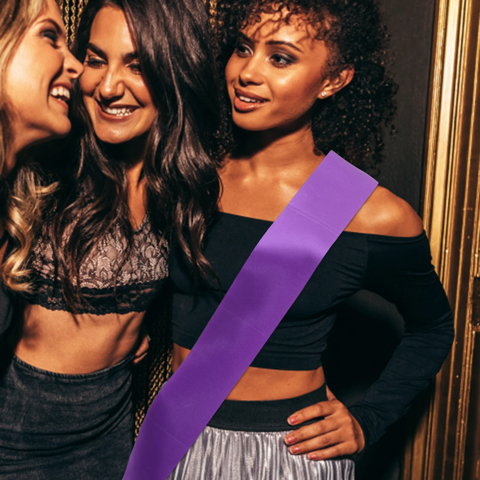 Purple Satin Plain DIY Sash Birthday Shower Hen Party Pageant Blank Ceremony Strip 79x95cm Customizable Decoration