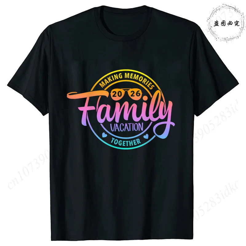 2026 Family Vacation Rainbow Graphic Tops Making Memories Together Print Shirt Short Sleeve Tees Summer Women Aesthetic Clothing