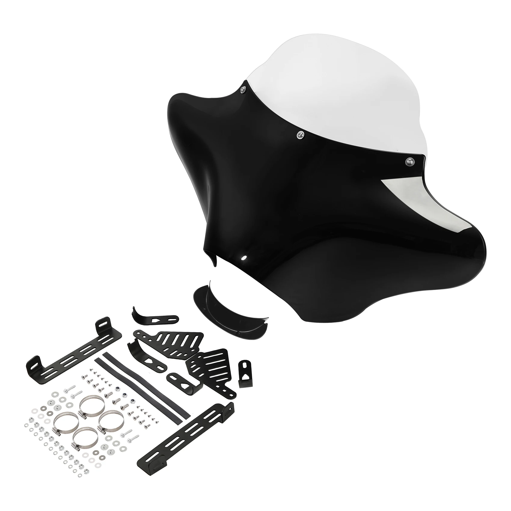 Front Outer Batwing Fairing Windshield For Harley Touring Road King CVO Softail Slim Fat Boy Yamaha V Star 650 Classic Boulevard view 5