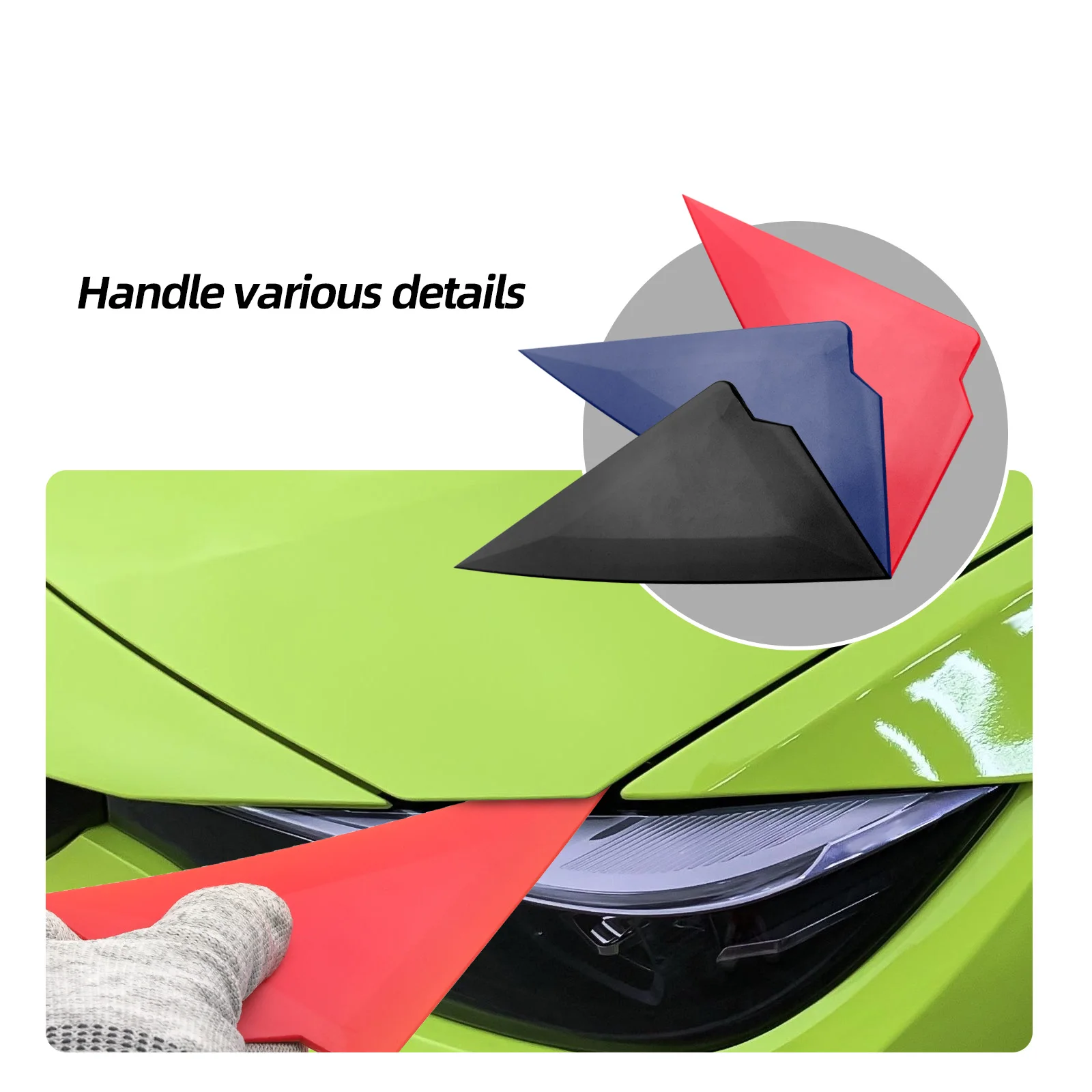 DCHOA PPF Installation Squeegee Tool For Vinyl Wrap Car Window Tint Film Scraper Triangle Hard Card Squeegee 3 Hardness Types