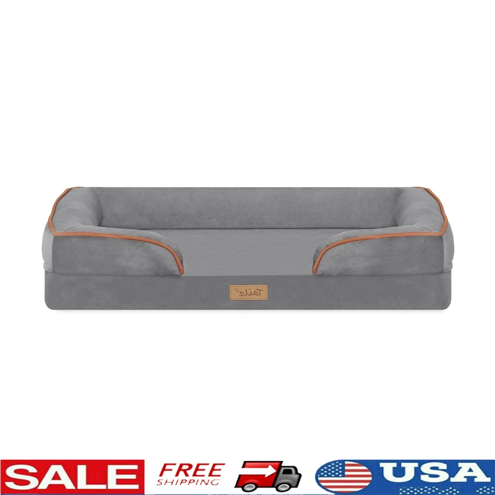 

2-in-1 Cool Gel Infused Orthopedic Dog Mattress Anti-Slip Cushion Durable Waterproof Removable Cover Cozy Pet Bed Large Dogs