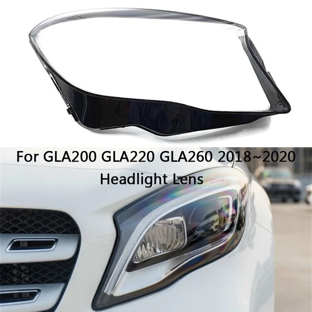 HTTCY For Benz W156 GLA200 GLA220 GLA260 2018 2019 2020 front Car Headlight Cover Lens Shell Lampcover Lampshade Headlamp