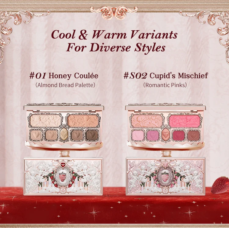 Flower Knows Strawberry Cupid Collection Make-up Palette 14g pink Blush/Highlighter
