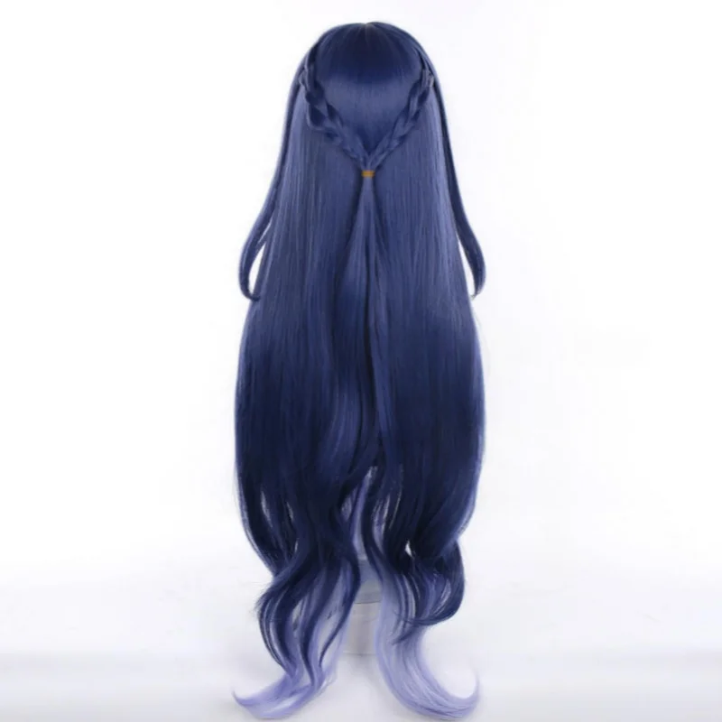 Genshin Impact Lauma perruque longue bleu gris perruque mixte résistant à la chaleur perruques synthétiques Halloween carnaval Costume jeu de rôle + bonnet de perruque
