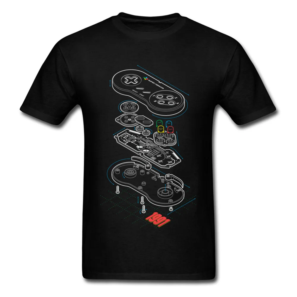 

Custom T-shirt Gamer T Shirt Men Controller Anatomy Tops Tees Hip Hop Streetwear Students Arcade Tshirt Black Clothes Cotton