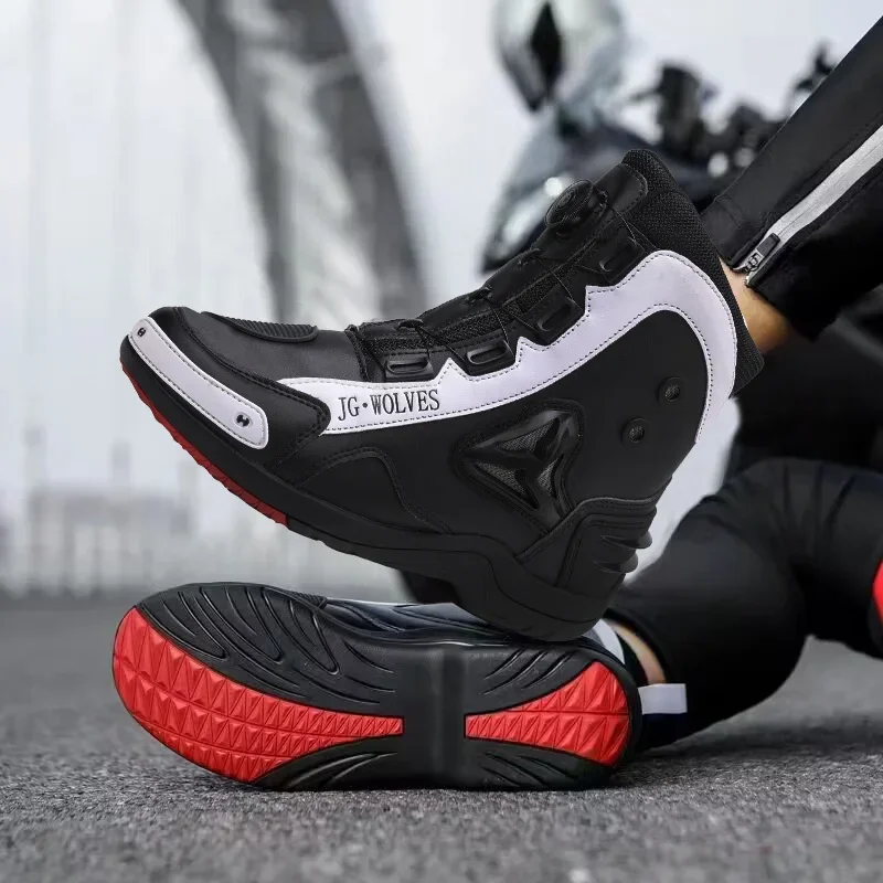 Professional Players Competitive Motorcycle Shoes High-top Riding Shoes Outdoor Sneakers Unisex Men's Traveling Motorcycle Shoes