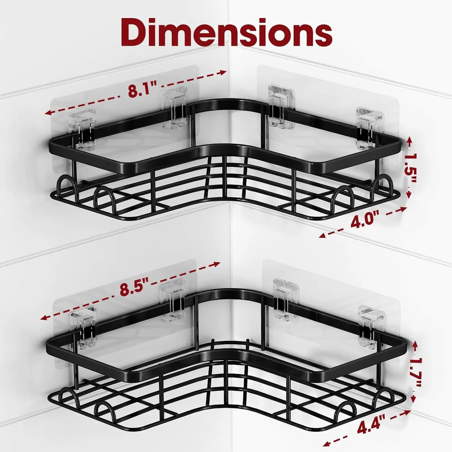 Corner Shower Caddy Rustproof Stainless Steel Shower Shelves No Drilling Bathroom Organizers And Storage Racks Space-Saving