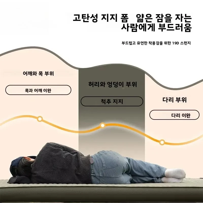 Three colors Inflatable Mattress Upgrade Edition 10CM High Comes with Storage Bag Portable Camping Sleeping