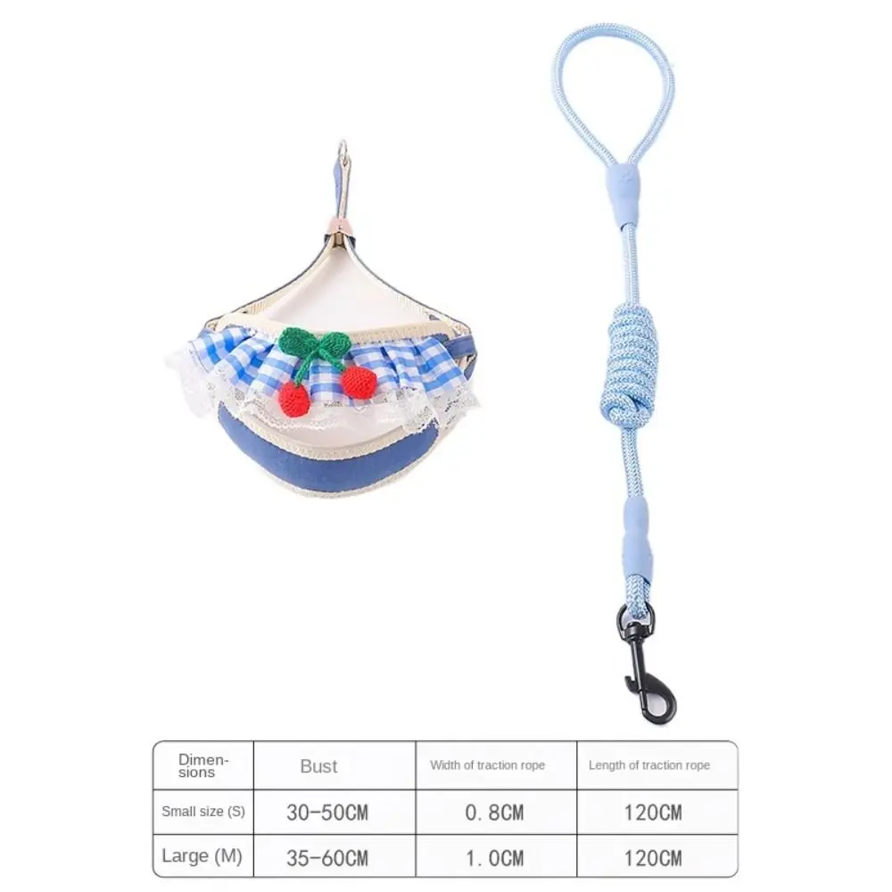 Cartoon Pet Vest Leash Breathable Adjustable Cat Chest Harness Cat Dog Harness Go Out To Prevent Break