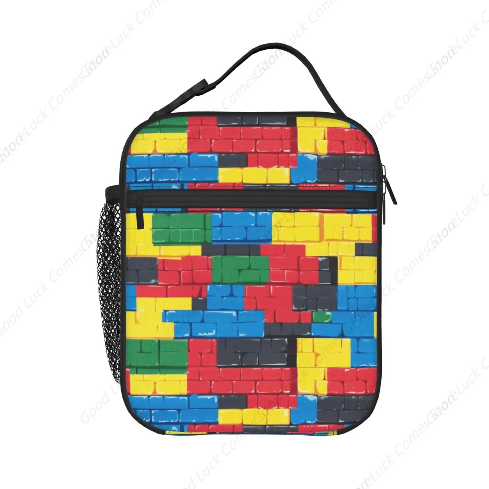 

Colorful Brick Wall Lunch Box - Insulated Lunch Bags for Boys/Girls/Women/Men Detachable Handle Lunchbox Meal Tote Bag