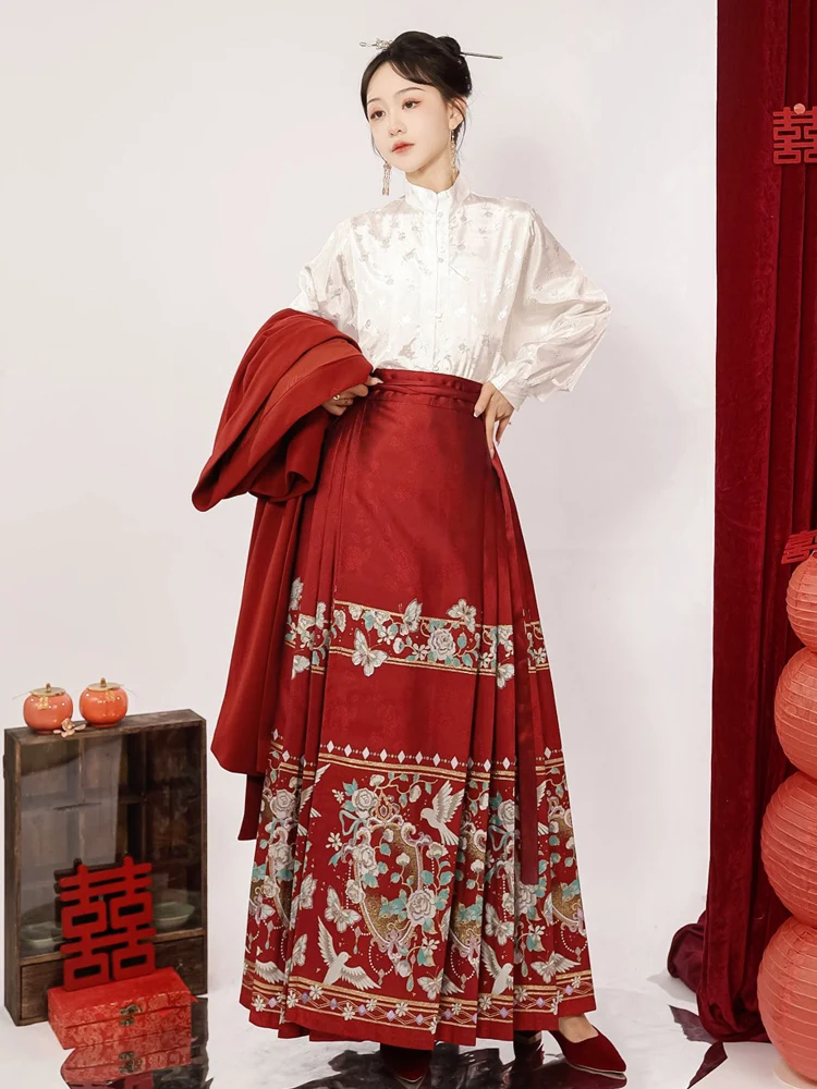 ensemble-hanfu-original-pour-femmes-ming-dynas-sle-manteau-en-laine-rouge-mariage-fiancailles-floral-tisse-or-visage-jupe-ensemble