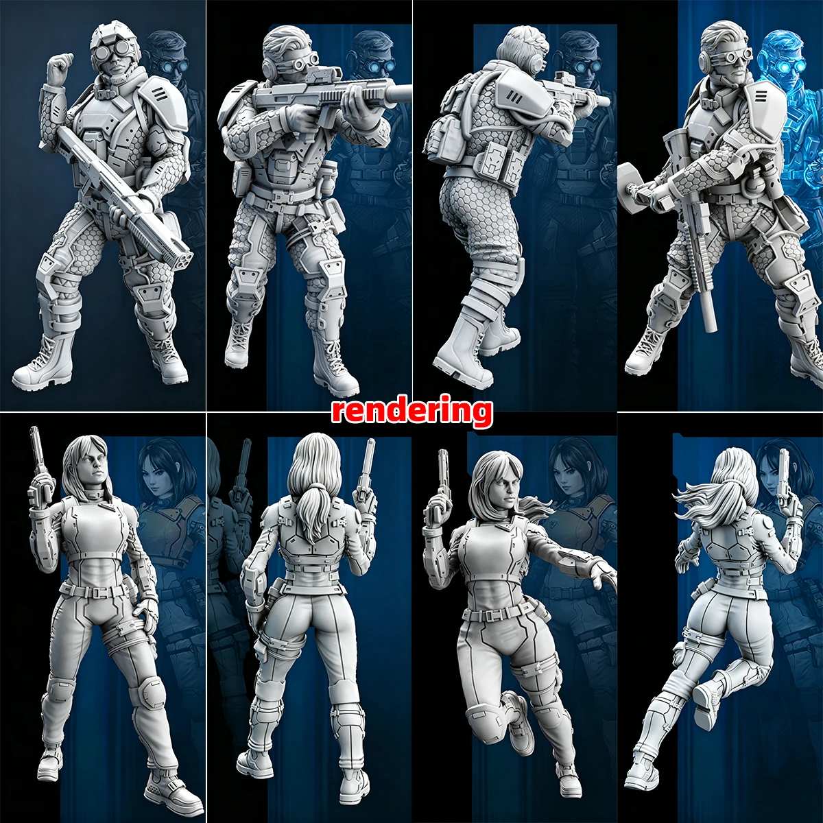 1/35 1/48 1/60 1/72 1/100 1/144 Modellbausatz 3D Harz Miniatur Soldatenfiguren Diorama Unbemalte Tracker Squad DIY – Detail 5