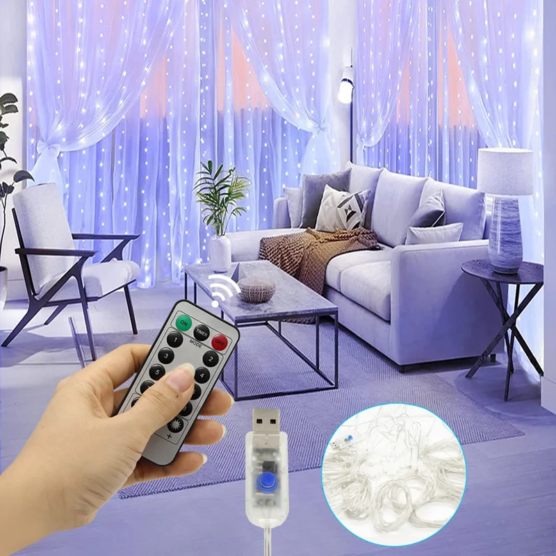 Cortina LED USB de 3/6/9M, 8 m - Fairy Light Curtain reseña y precio