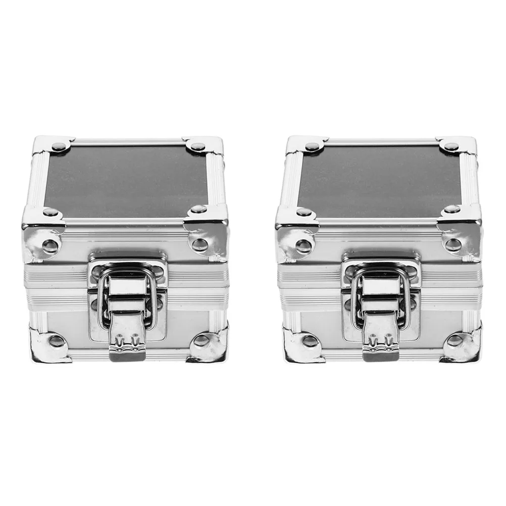 

2Pcs Aluminum Boxes for Nail Grinding Heads Lightweight Durable Storage Case Drill Bit Manicure Polishing Suitable Home Salon