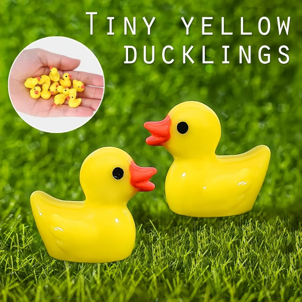 50/30/20pcs Creative Resin Yellow Duck Mini Bulk Ornament for Car Handmade Materials Micro Landscape Ornament Micro Model Props view 4