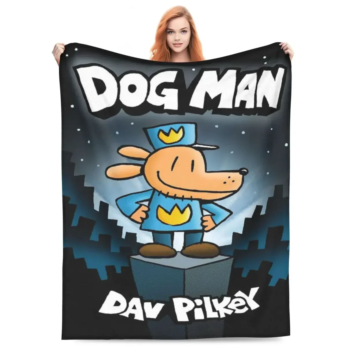 

Throw Blanket Dog Man Dogman And Friend Micro Fleece Blanket Four Sizes Cartoon Portable Suitable For Sofa AntiPilling Blanket