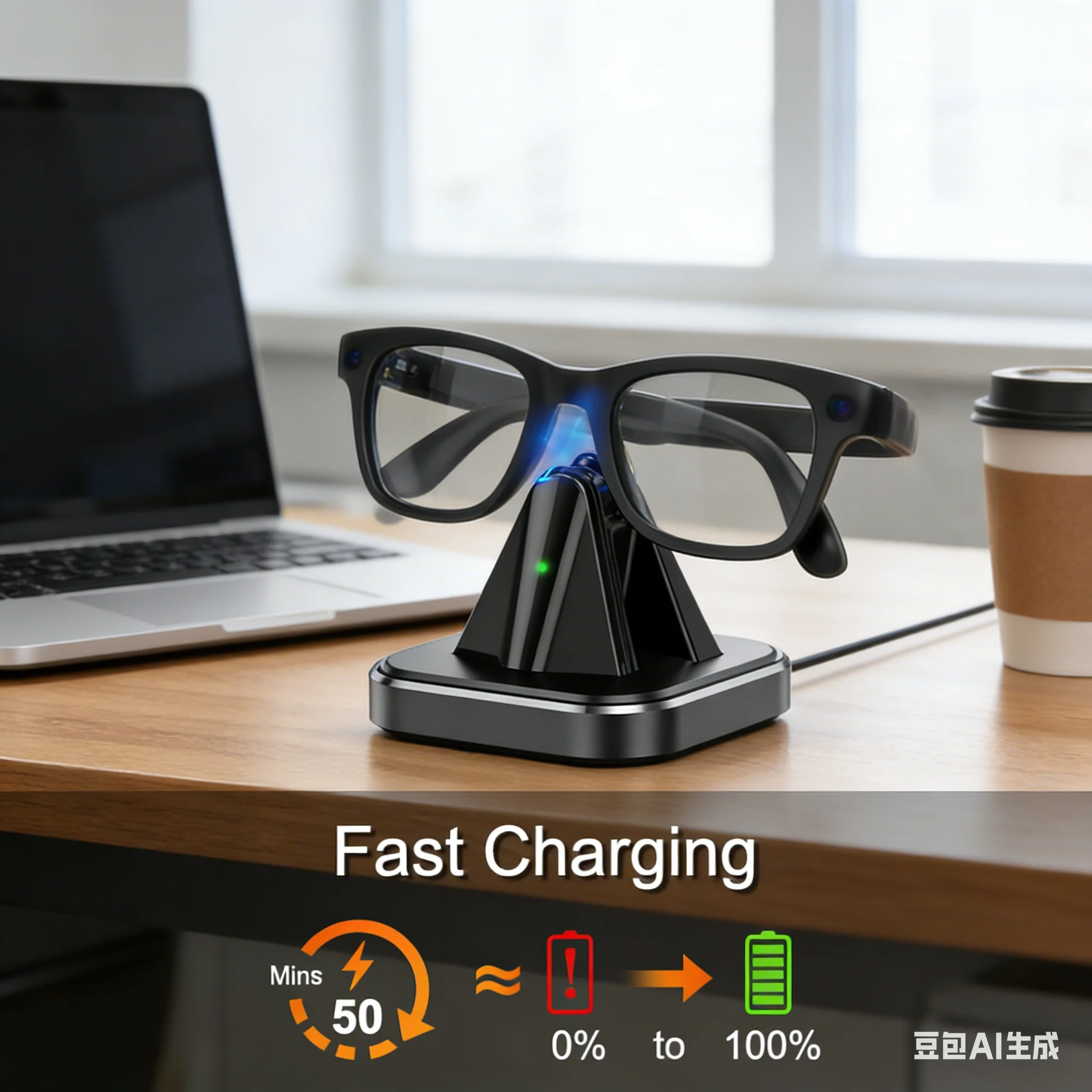 

For META-Ray Ban Glasses Charging Dock Stand Portable AI Glasses Fast Charging Charger Station Bracket For Travel