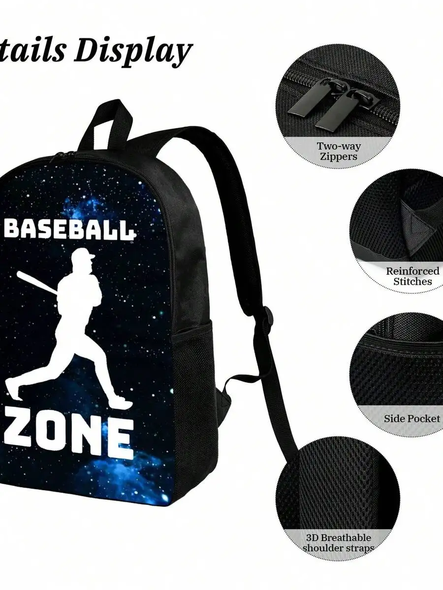 Baseball Starry Sky Backpack Unisex 15 Inch Laptop Bag For School Travel Outdoor
