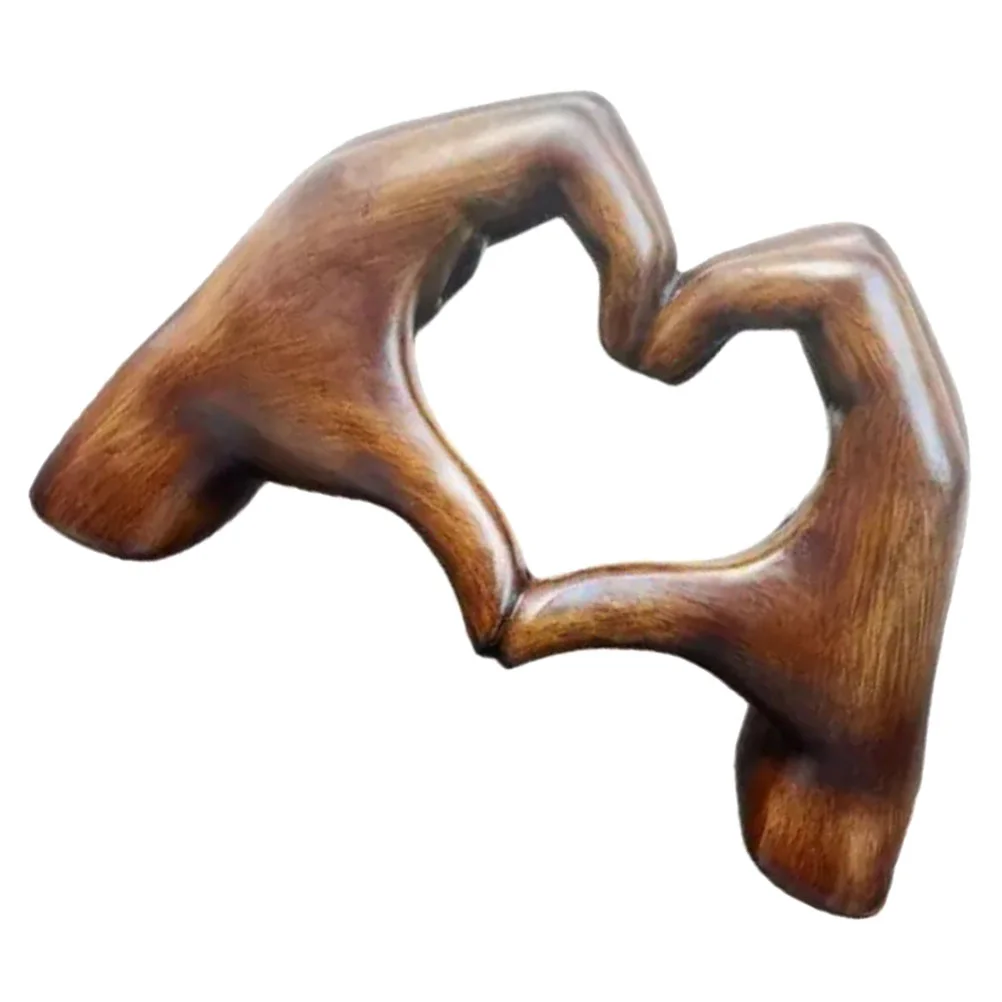 

Love Gesture Ornaments Heart Hand Statue Decor Finger Crafts Resin Desktop Home Table Decoration Decorate Simple Style