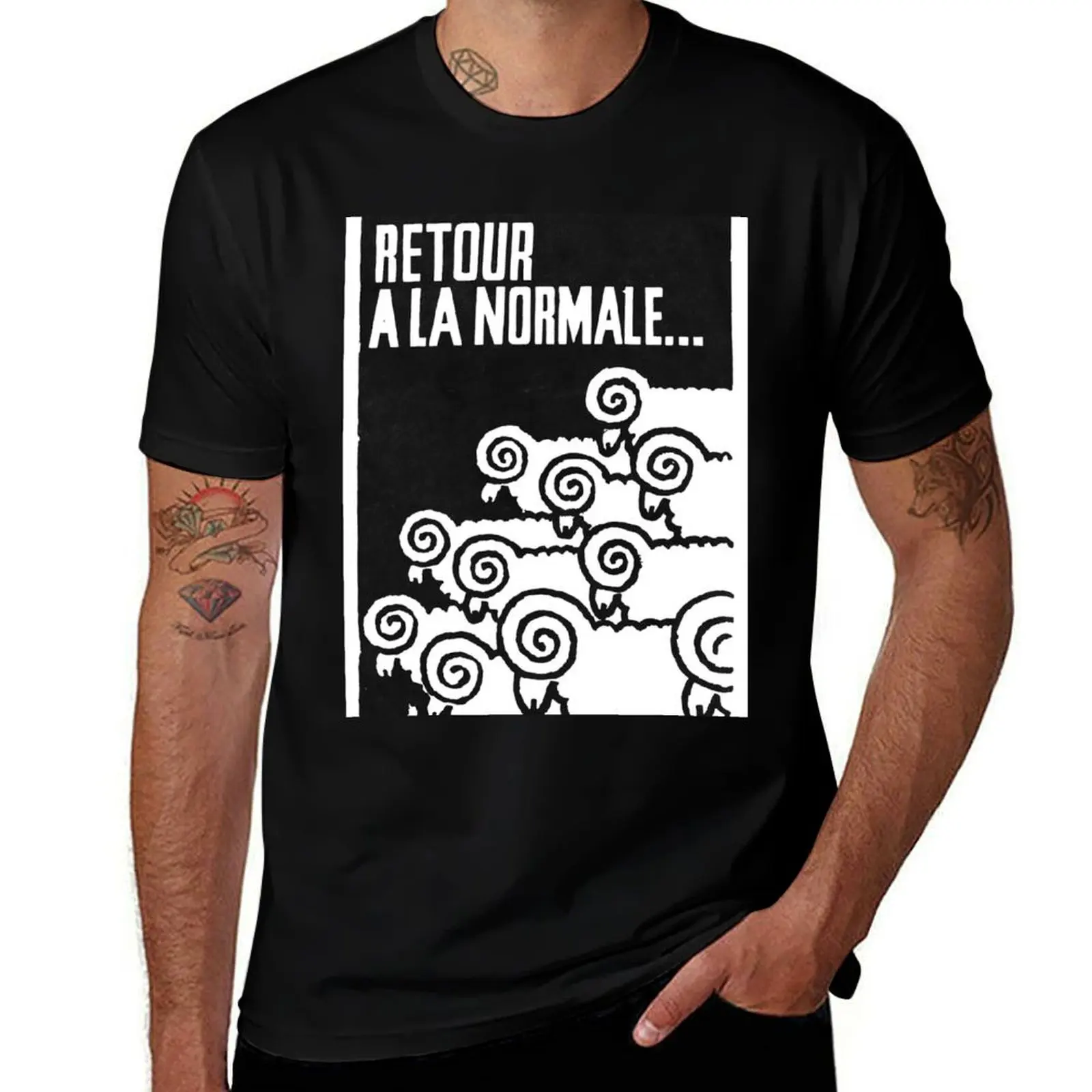 Affiche mai 68 - Retour à la normale T-Shirt Urban Style Casual Short Sleeve Top T-Shirt