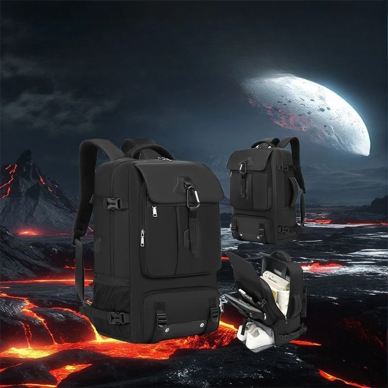 

New Backpack Unisex Commuting Large Capacity Travel Bag Business Trip Student Schoolbag Solid Color Multi-function