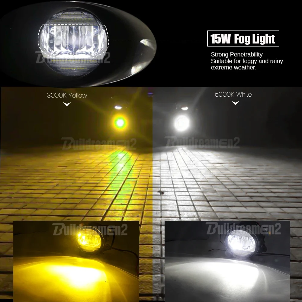 2IN1 Car Front Bumper Fog Light DRL Daytime Running Lamp 30W For Ford Focus Fusion Fiesta C-Max Transit Explorer Edge EcoSport