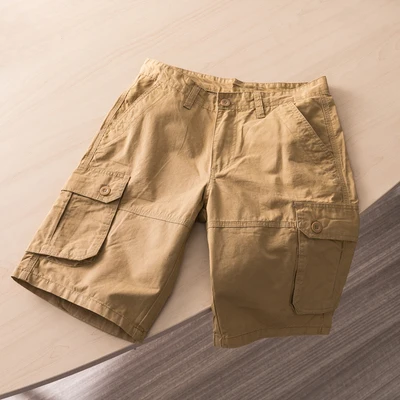 

Мужские летние повседневные шорты из хлопка, прямого кроя, с множеством карманов, для работы и спорта, молодежные, в стиле кэжуал