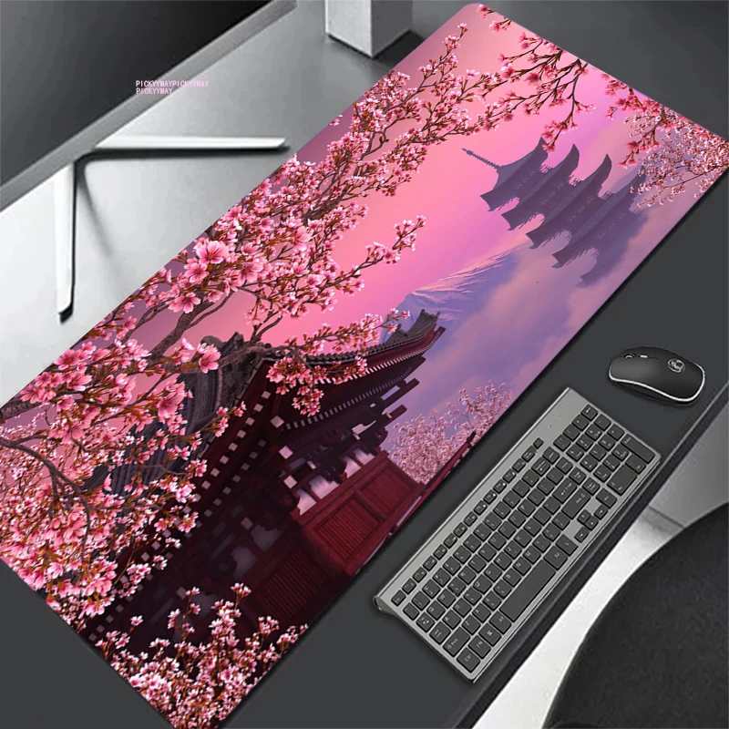 Cherry Sakura Mouse Pad 900X400MM Pad Mouse Pink Notbook Computer Padmouse Popular Gaming Mousepad Gamer Keyboard Mouse Mats