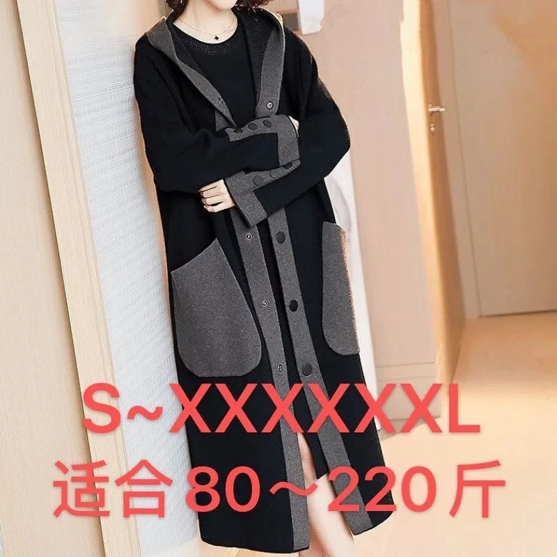 

100 KG Fat Sister Autumn Winter New Woolen Coat Women Loose Fashion Jackets Long Woolen Cloth Joker Outwear Windbreaker Female