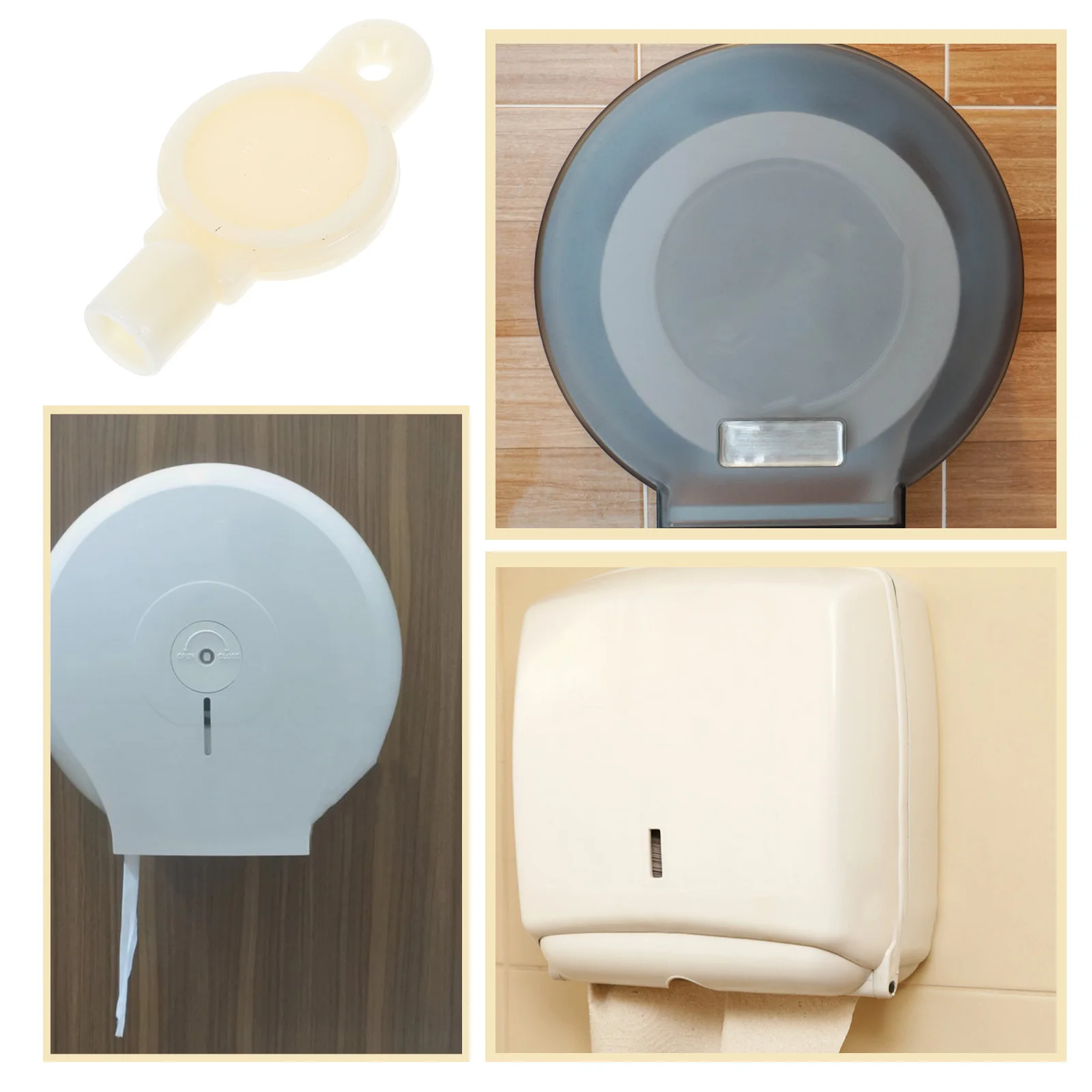 

Tissue Box Key Paper Towel Replace Beige Abs Hard Plastic Waffle Toilet Dispenser