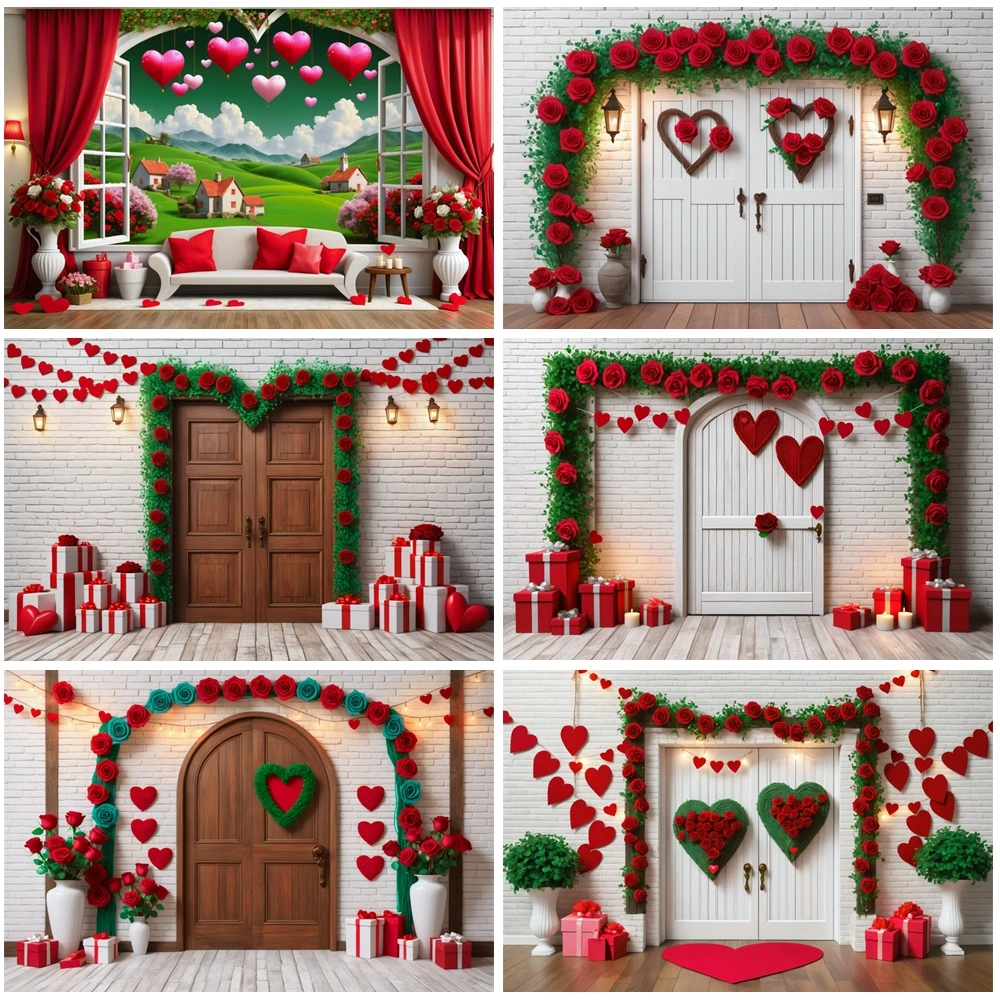 

MOON.QG Cozy Love Valentine's Day Backdrop Sofa Cushions Countryside Candle Photography Background Girl Accessories Photo Studio