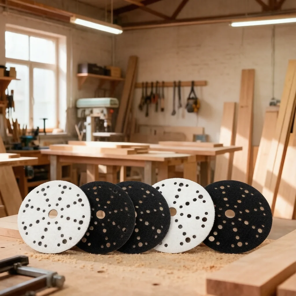2pcs 6Inch 150mm 49-Hole Soft Sponge Interface Pad with Hook Loop Sanding Discs Sander Pads for Woodworking Sanding Buffer