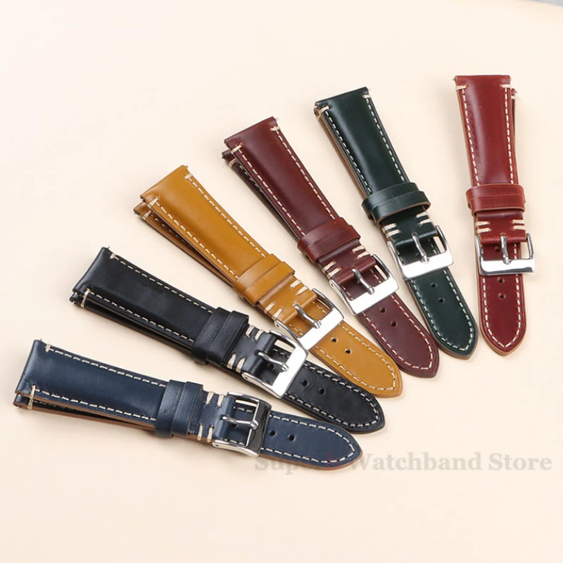 Soft Vintage Leather Watch Band Quick Release Genuine Watch Strap 20mm 22mm 24mm for Women Men Strap Watch Accessories