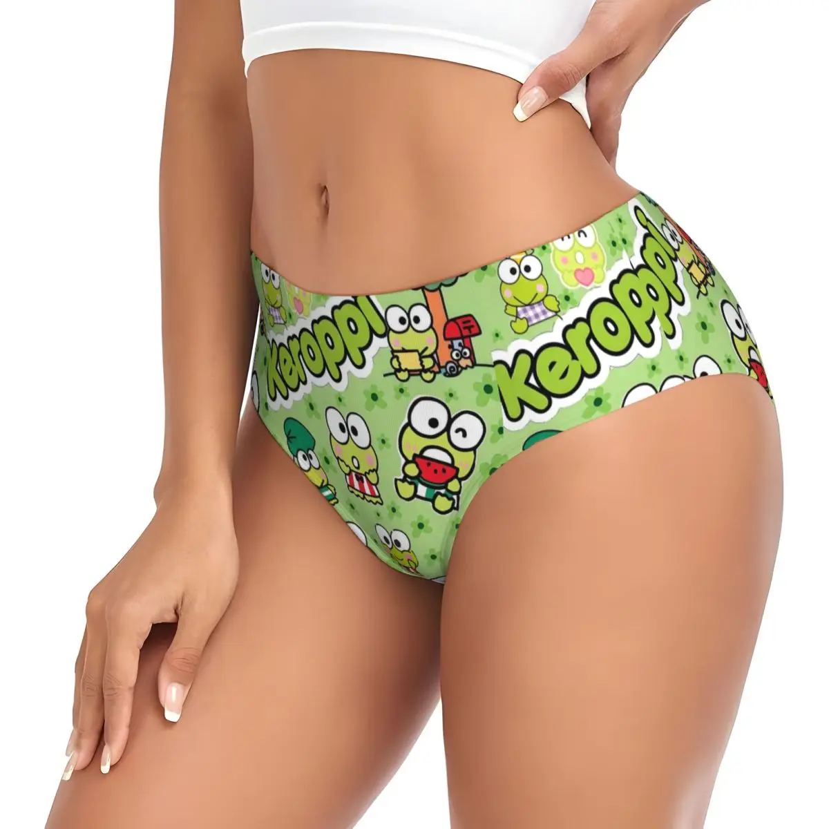 Custom Keroppi Big-eyed Frog Manga Movies Brief Panties Womens Breathable Hot Underwear