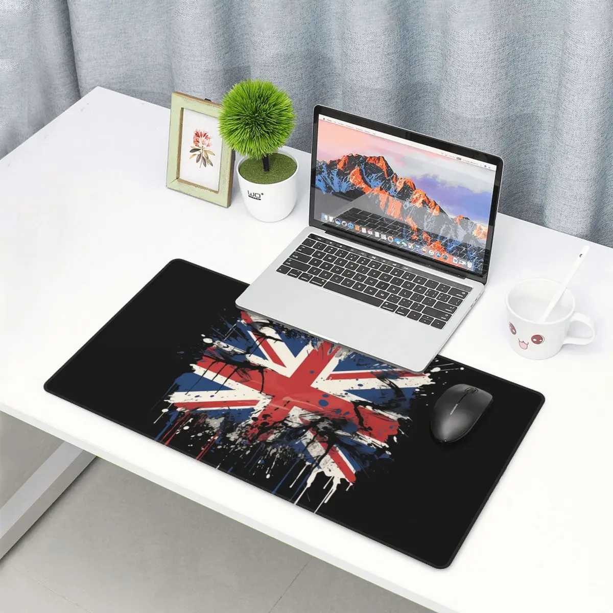 

Большой коврик для мыши с флагом Юнион Джек, коврик для клавиатуры и стола с изображением флага Великобритании, для геймеров, для ПК и ноутбуков