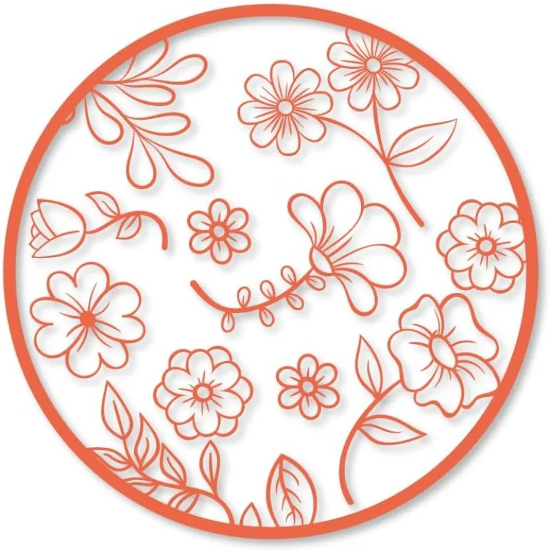 【20 Colors Available】Floral Pattern Die-Cut Sticker | 15×15cm | Waterproof UV-Resistant Fuel Cap/Car Decal