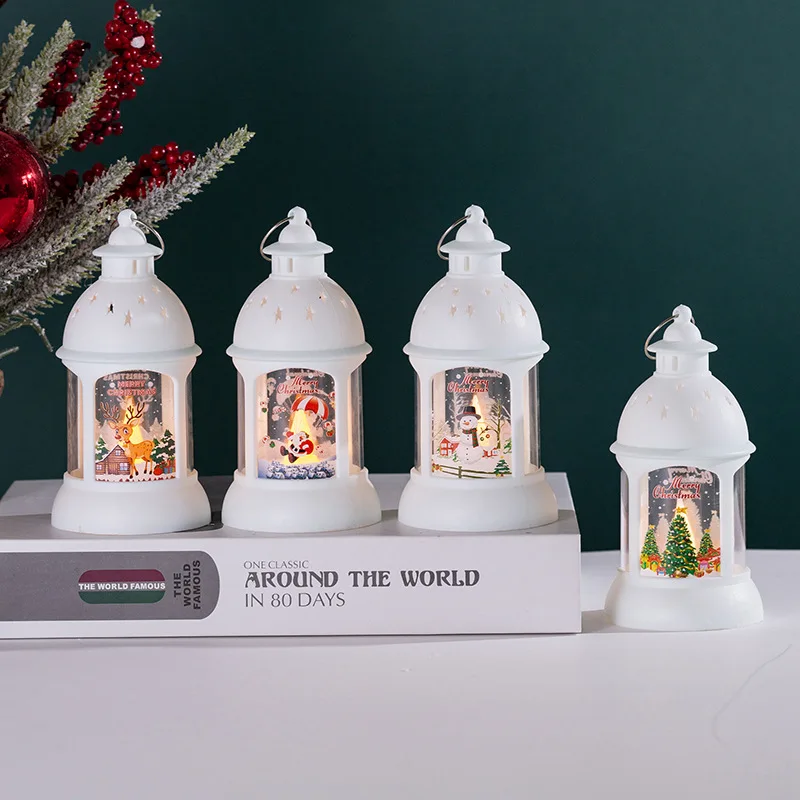 Christmas Decoration Kindergarten Children Gift Night Light Dessert Table Ornament Xmas Tree Pendant Castle LED Lamp Home Party