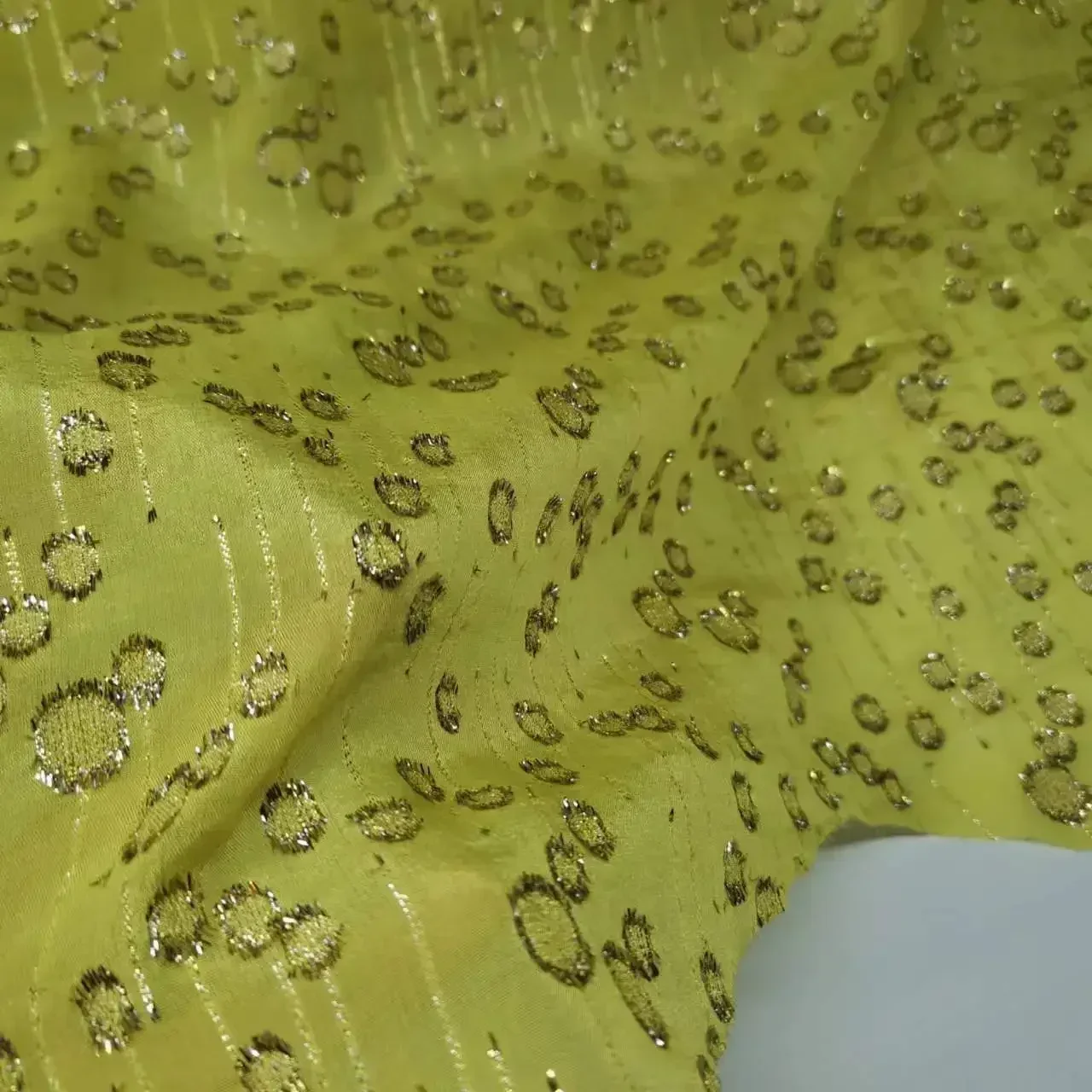 

Silk Tissue Brocade Shimmer Metallic Jacquard Shiny Saree Scarf Lurex Fabric DIY Sewing Material