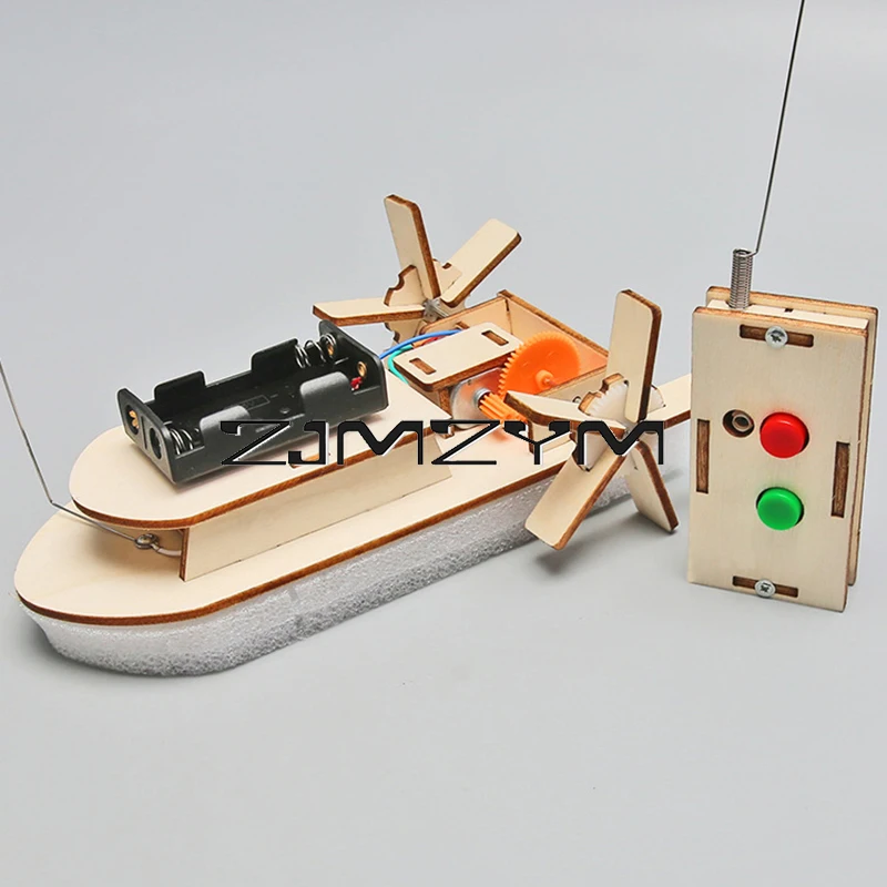 Wooden Ship Model Kit DIY Handmade Remote Control Ship Model Mini Boat Model Gift For Educational Manual Science