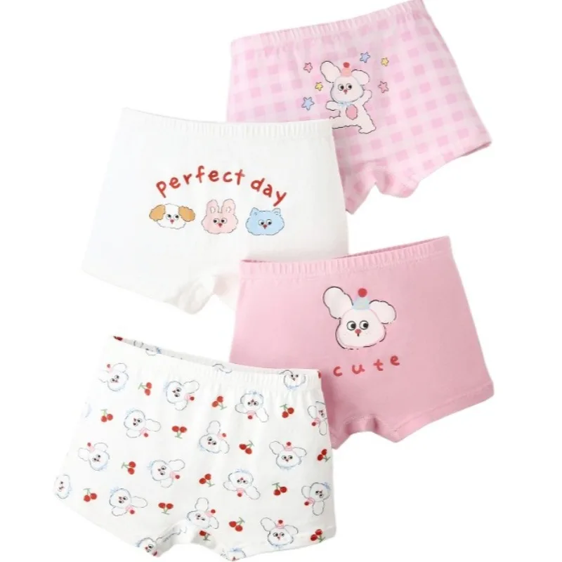 4PCS Mädchen Baumwolle Weiche Antibakterielle Höschen Kinder Nette Drucken Unterwäsche Jungen Atmungsaktive Komfort Schlüpfer 3 + y Junge Kind kleidung