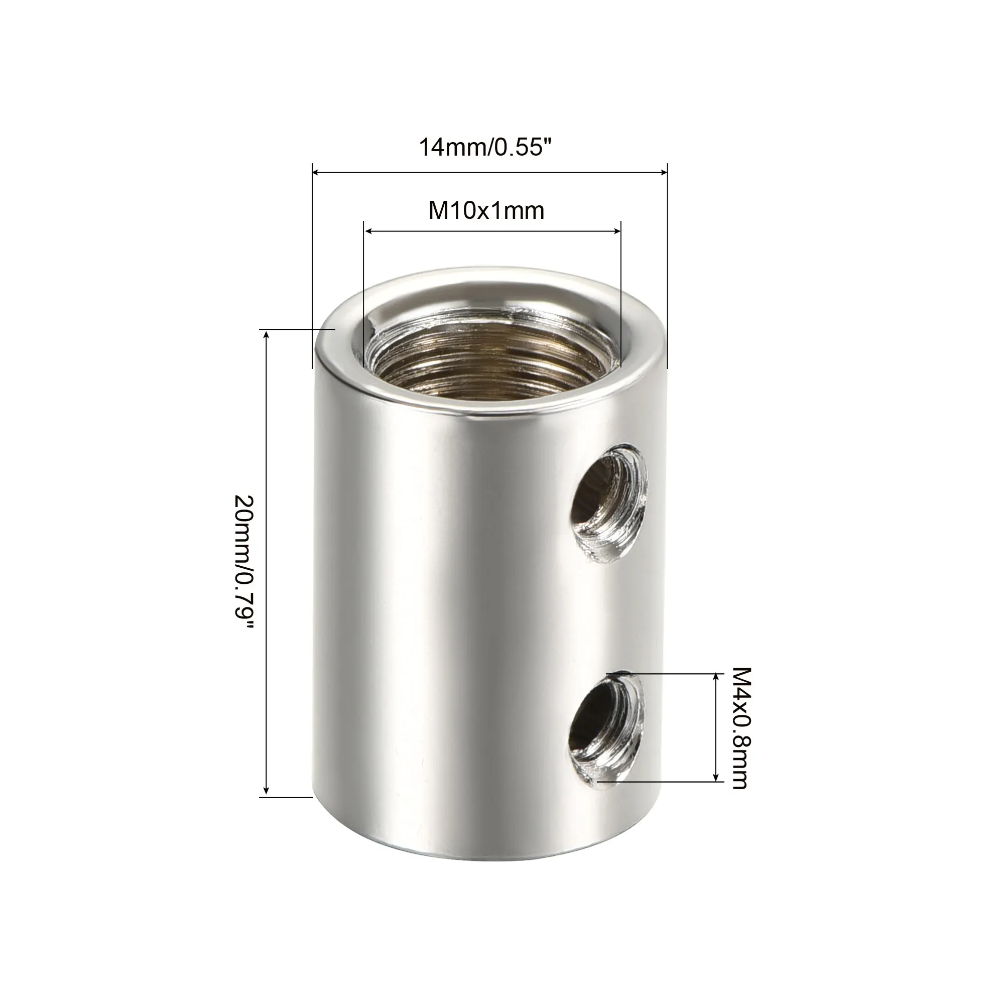 4Pcs Round Coupling Nut M10 M4 Thread Sleeve Stud Rod Adaptor Pipe Connector Hollow Tube Pipe 2 Ways Joint Lighting Accessories