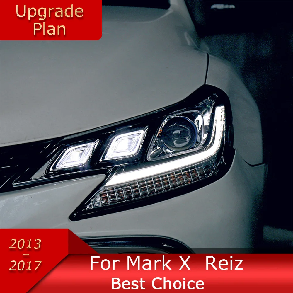 

Car Lights for Reiz 2013-2018 Mark X LED Auto Headlight Assembly Upgrade Bifocal Lens Dynamic Signal Lamp LHD RHD Accessories