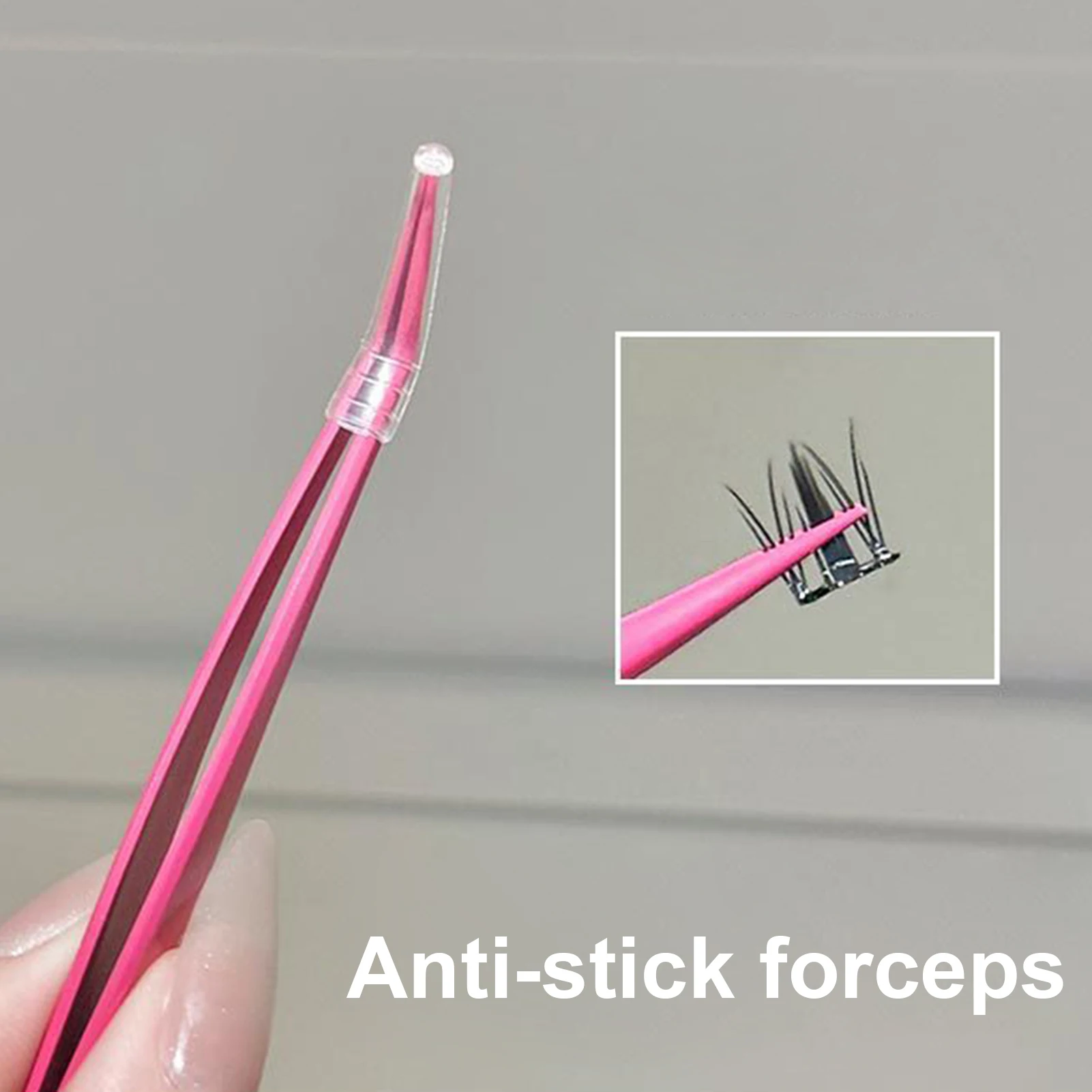 Pinzas antiadhesivas para extensiones de pestañas, pinzas de pestañas con abrazadera de Metal con punta de alta precisión de acero inoxidable