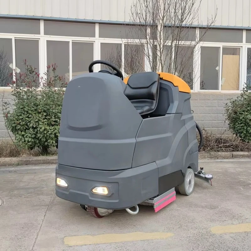 Double Professional Brush Floor Scrubber Strong Durable Industrial Grade Floor Cleaning Machine