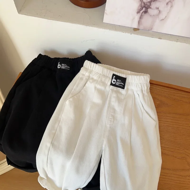 

Children Loose Solid Color Trousers For Baby Kids Straight Casual Pants 2-8 Years Spring Autumn Casual Boys Pants