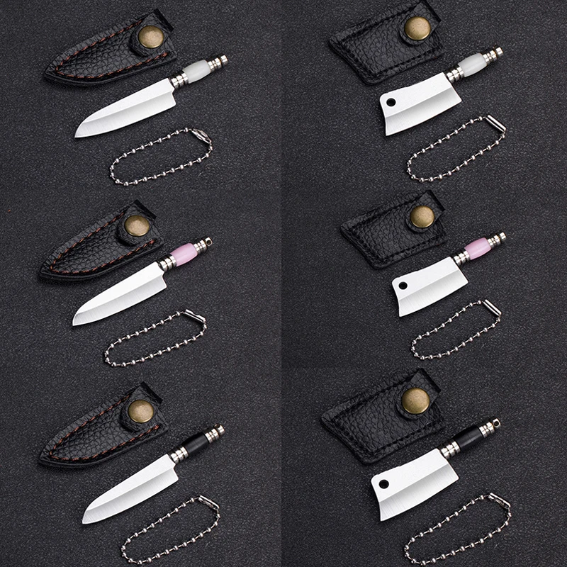 EDC Mini Knife Sharp Small Kitchen Knife Camping Miniature Carry-on Gift Key Chain Pendant Unwrapping Express Delivery Box Knife