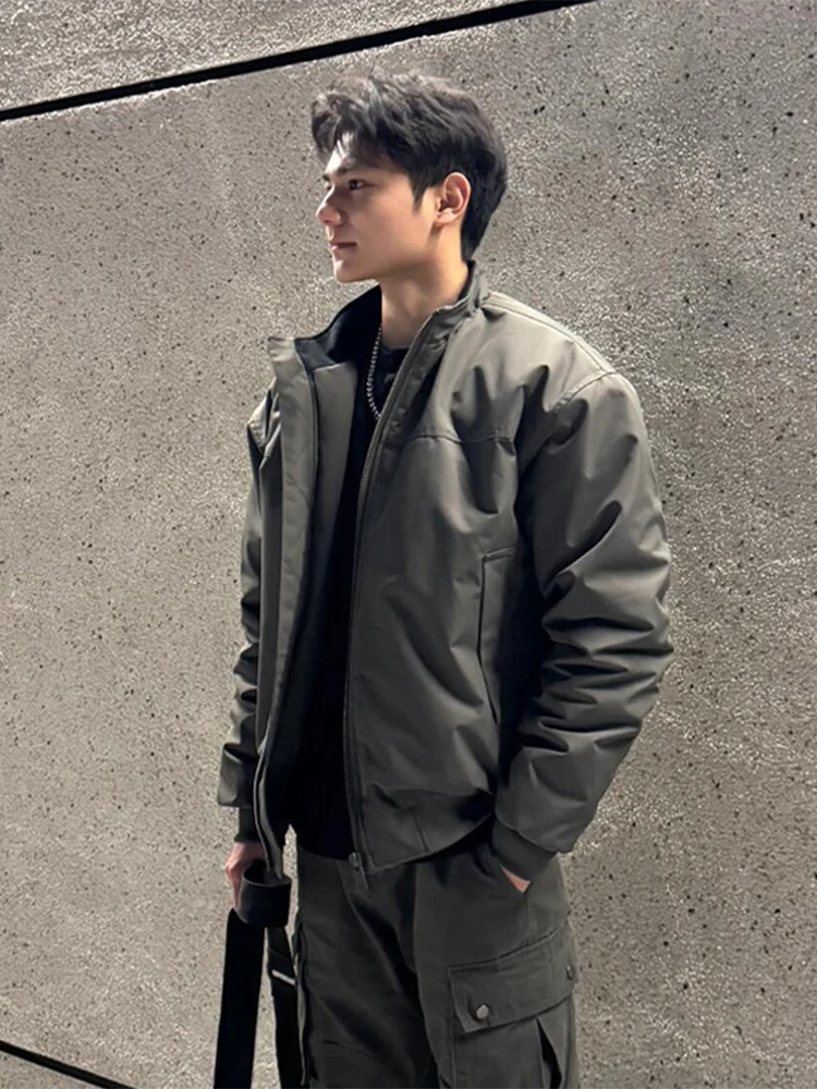 Men's Short Pilot Jacket Coat Spring Autumn Stand Collar Three-Proof Hardball Style American Shape Baseball Suit Outerwear
