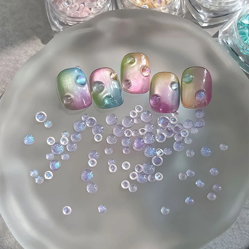 Tamanho misto sereia contas arte do prego strass 3d vidro decorações da arte do prego vestuário mix strass