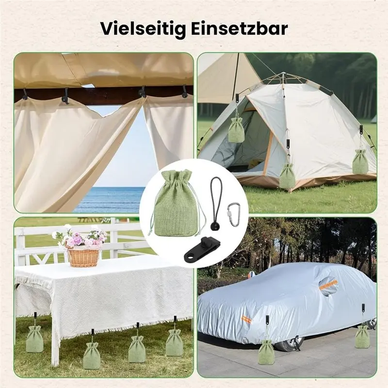 2026 New For Secure Attachment Of Tents, Curtains& Tablecloths Portable Weight Bags For Gazebos& Outdoor Use Bungee Cords