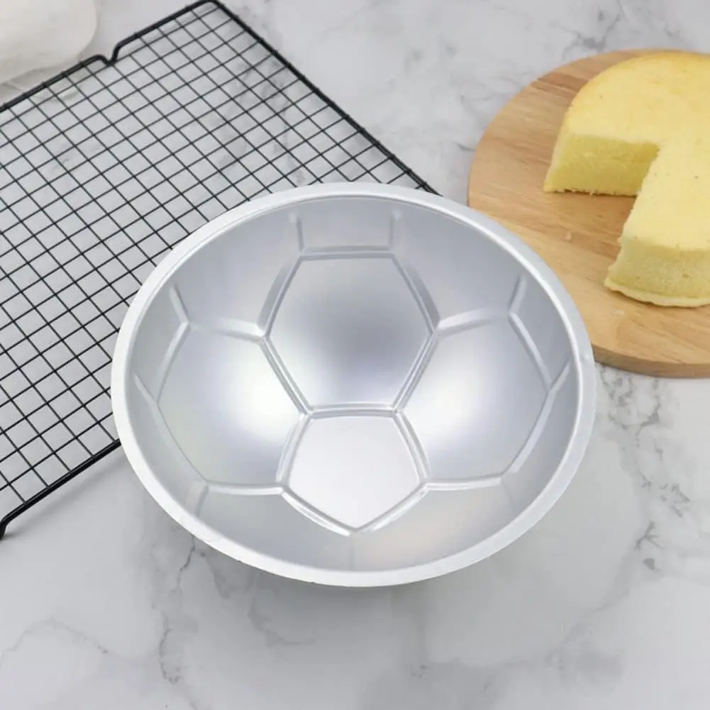 Football Themed Aluminum Half Round Chocolate for Baking Cakes Desserts Efficient Heat Distribution Anodized Coating